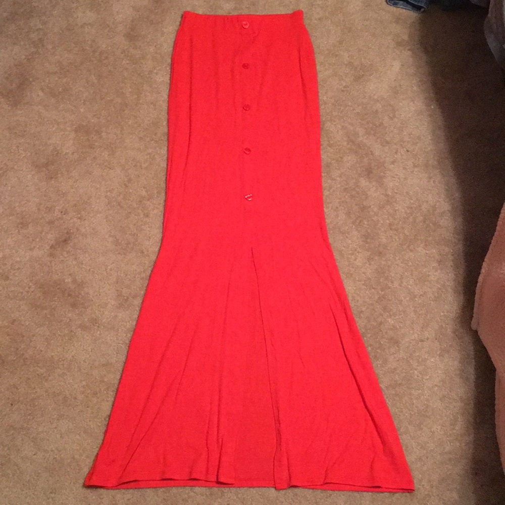 ASOS long button down slit skirt